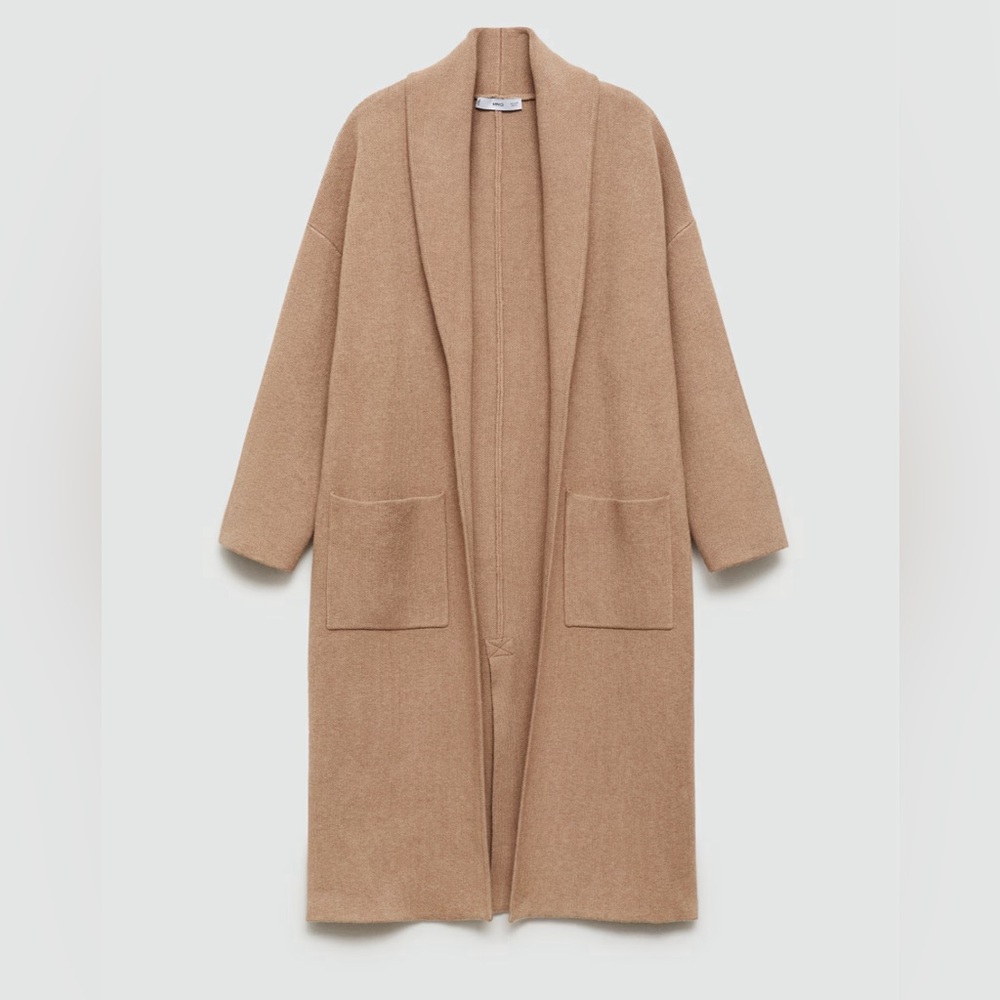 Mango khaki oversize knitted duster